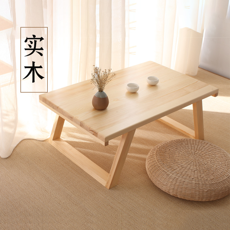 Solid wood short table window table table small tea table minimalist modern tatami tea table Nordic balcony ground table short table