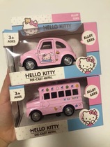 Cartoon alloy back force kitty Car childrens toy car can light up music alloy back Force
