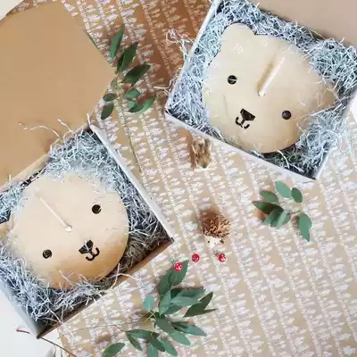 ins Nordic wooden bear bell sound clock children's room wall decoration