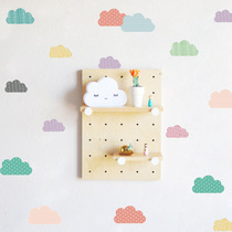 ins Nordic colorful cloud wall stickers childrens room living room background furniture decoration transparent stickers