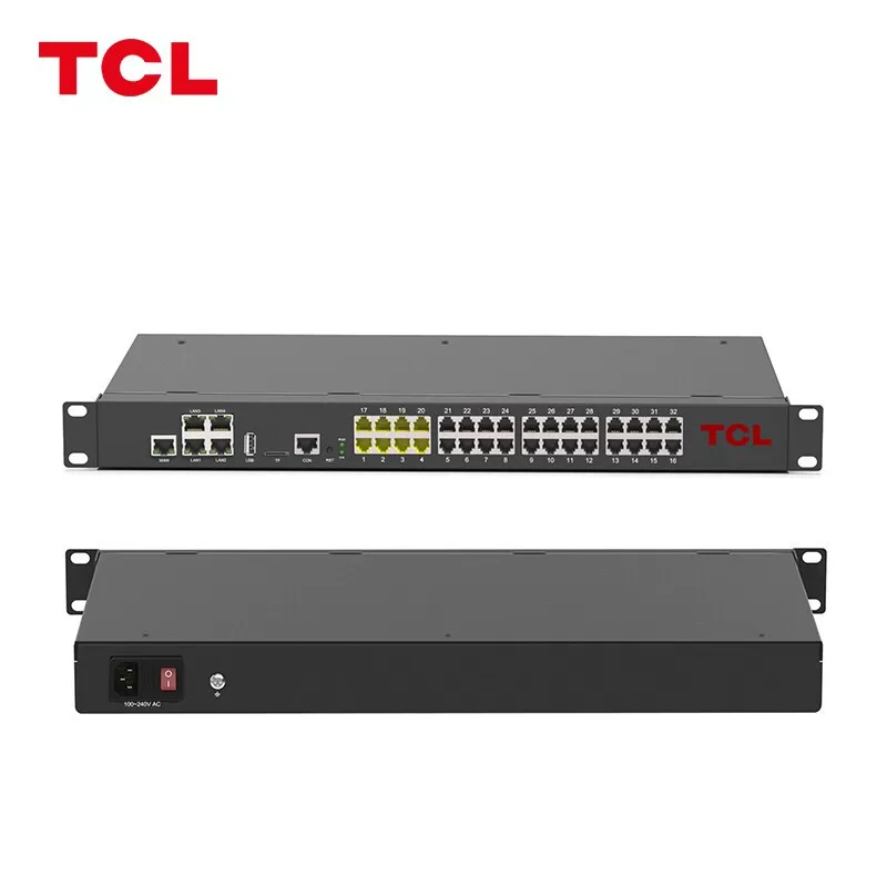 Цифровой сетевой IP-АТС TCL IPPBX, телефонный коммутационный коммутатор с программируемым управлением T800-DP32, LAN VOIP беспроводной телефонный коммутатор, можно расширить до 500 IP, запись звонков