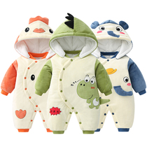 Baby Winter One-piece Clothing Thickened Outwear Newborns Clothing Plus Suede Coats Men And Women Baby Khays Winter Dress Cotton Clothing