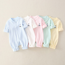 Korean baby clothes spring autumn pure color one-piece clothes Long sleeves baby climbing clothes European and American wind Harvest newborn clothes pure cotton