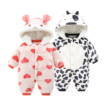 Baby Cotton Suit One-piece Clothes Winter Style Outsuit Thickened Infant Khae Newborn Clothes Cute Super Cute Winter Dress