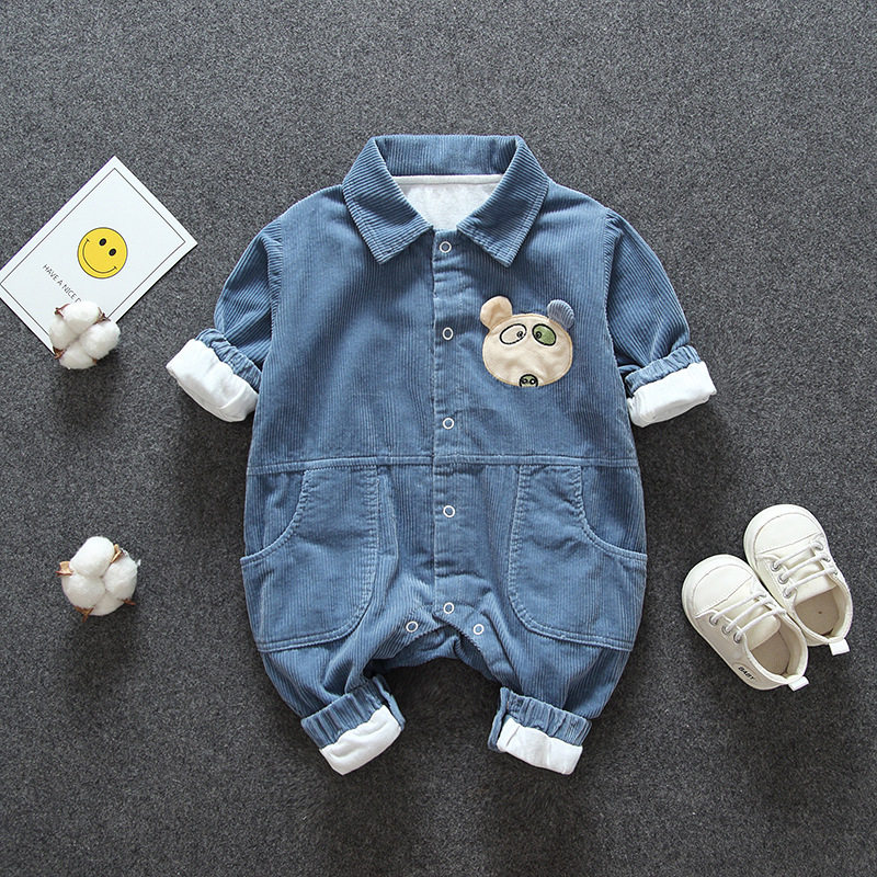 Baby jacket autumn double jumpsuit corduroy romper men and women baby cotton T autumn outer wear romper