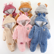 Baby clothes autumn winter clothing cotton clothes thickened outside wearing male and female freshmen baby clip cotton one-piece clothes gush warm cotton clothes