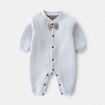 Baby cotton clothes warm jumpsuit autumn models out super foreign air baby climbing clothes bow tie newborn Autumn Tide