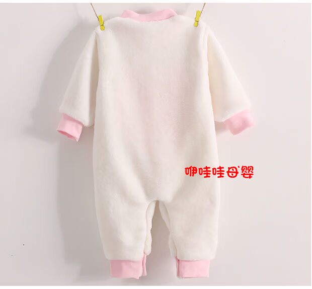 Baby cộng nhung jumpsuit đồ ngủ mùa thu đông quần áo trẻ sơ sinh