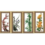 Cross Stitch Pure ручной работы финишировала Meilan Bamboo Chrysanthemum четыре джентльмены с четырьмя ежедневными живописью