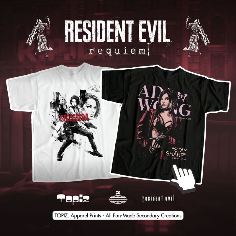 Resident Evil Biohazard Requiem Heavy-Duty Pure Cotton Direct-Print Short-Sleeve T-Shirt for Men and Women, Large Size Topiz