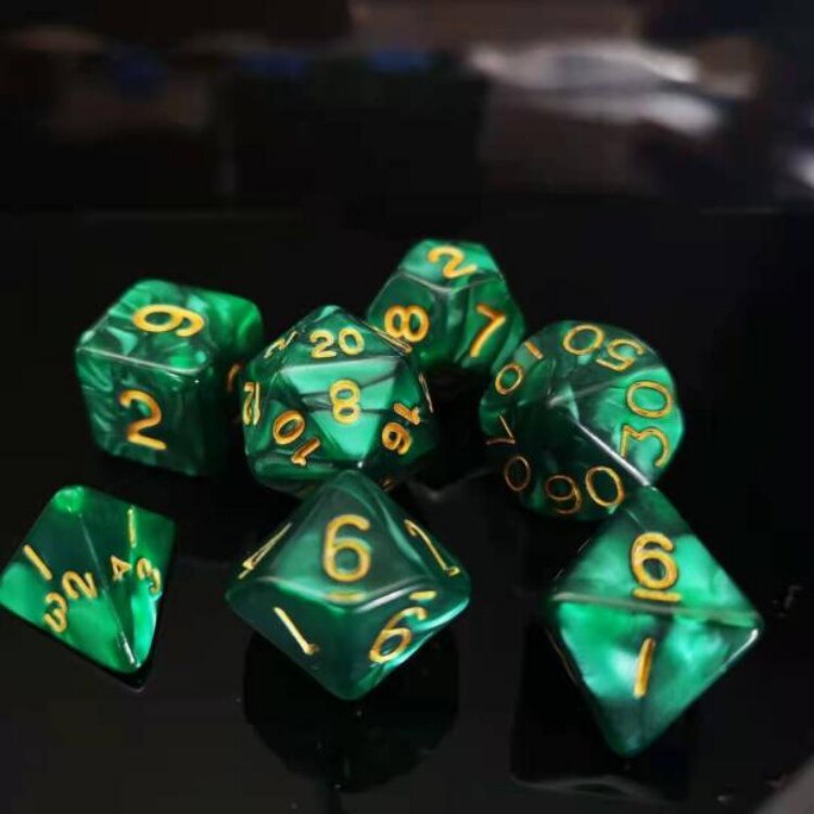 Polyhedron dice coc running group board game number color dnd4 6 8 10 12 20 faces Sky blue purple blue orange green