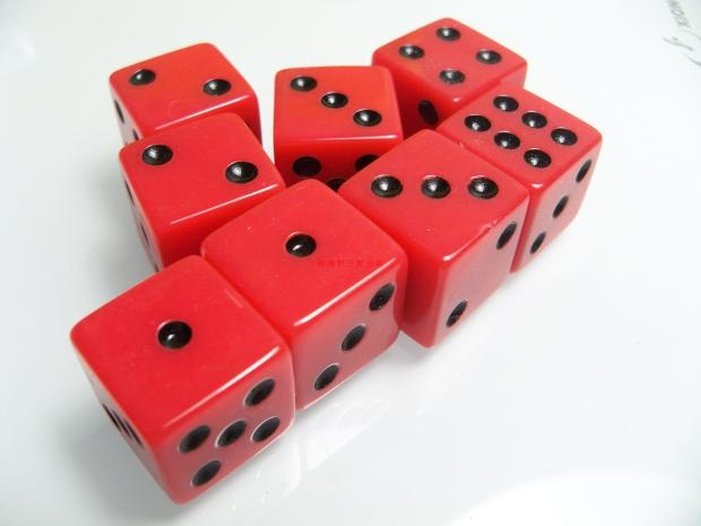 Number 16mm Number of dice show square straight rounded corners sixteen Thrones red bottom black dot quick hand practice a column of engine titillate screen
