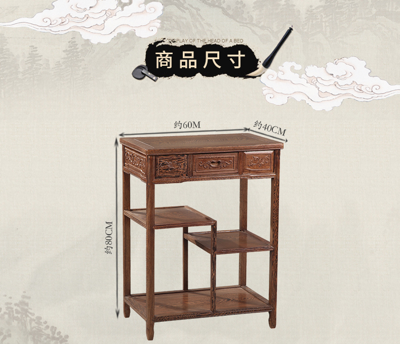 Mahogany đồ nội thất cánh gà bằng gỗ với tủ lưu trữ tủ trà tủ cao tủ trà tủ gỗ rắn bàn trà - Bàn trà bàn góc sofa