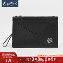 Jinlieli leather mens business head layer cowhide clutch three-dimensional lion decoration large capacity clutch bag Hui]