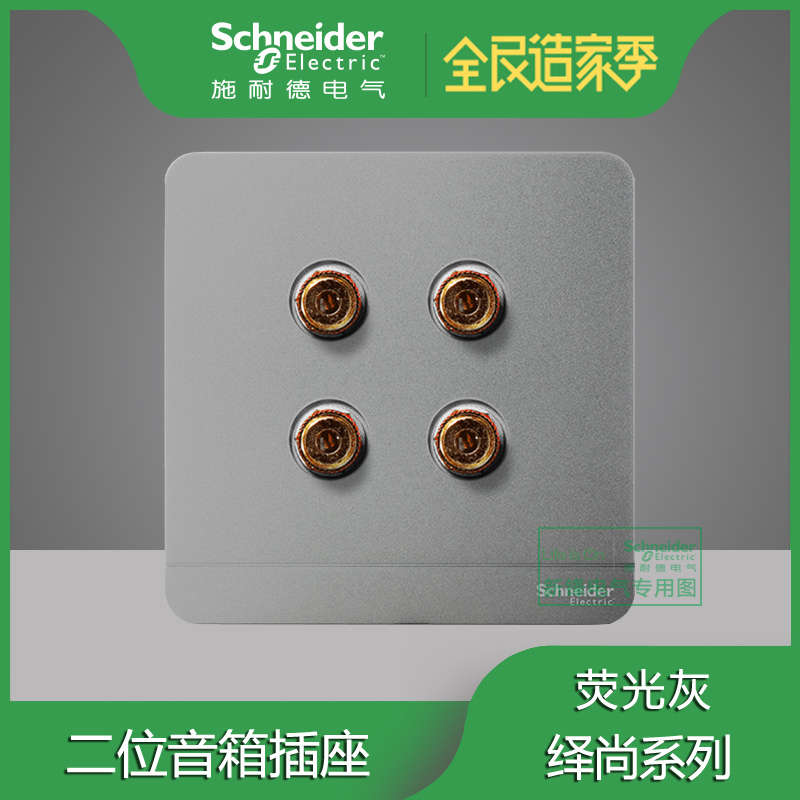 Schneider switch socket Champ Fluorescent Grey Four Audio Double two-two-position speaker socket 86 Type