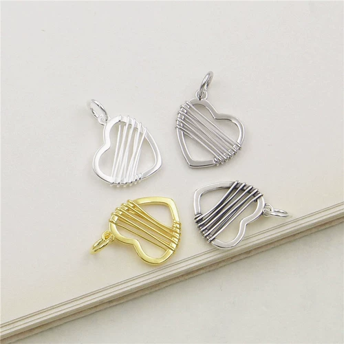 Оригинальное дизайнерское ожерелье в форме сердца, подвеска, аксессуар, аксессуары, браслет из бисера ручной работы, серебро 925 пробы