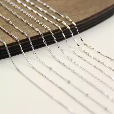S925 sterling silver necklace platinum fine girl choker water wave chain box chain bead refining yuan Treasure chain