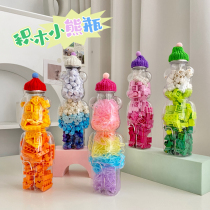 Building block containing box Lehigh parts Mount Tiny Grain Bottle Mesh Red Violent Bear Pendulum Pieces Tabletop Toy Classification God