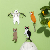 Poly Cute Cartoon Free Of Punch Hook Refrigerator No Mark of Sticky Hook Wall Powerful Sticky Hook Creative Animal Hook