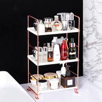 Desktop shelf Double-layer cosmetics storage rack ins bathroom small storage shelf Net red dormitory artifact