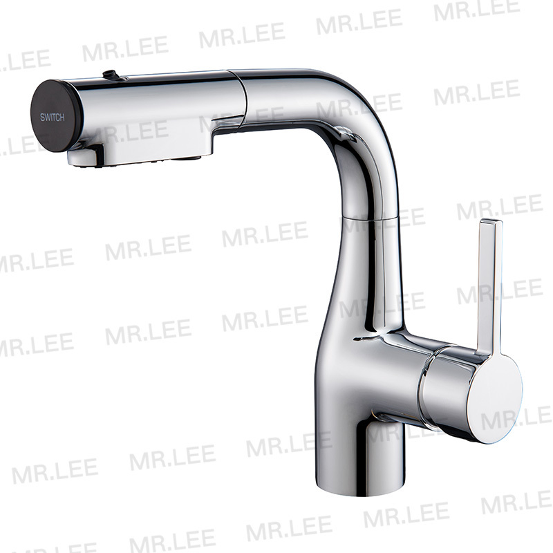 Tucai Pex Pull-Out + Overhead Shower Basin Faucet, All-Copper, French H Brand Oem