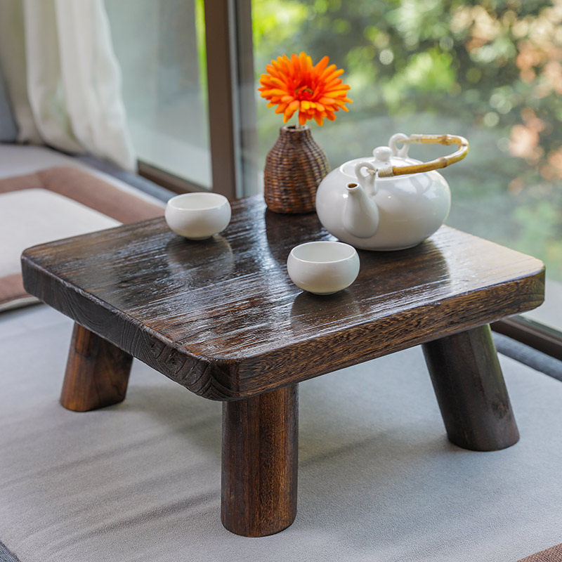 Japanese-style burnt wooden tatami tatami tablet small tea table small tables solid wooden table