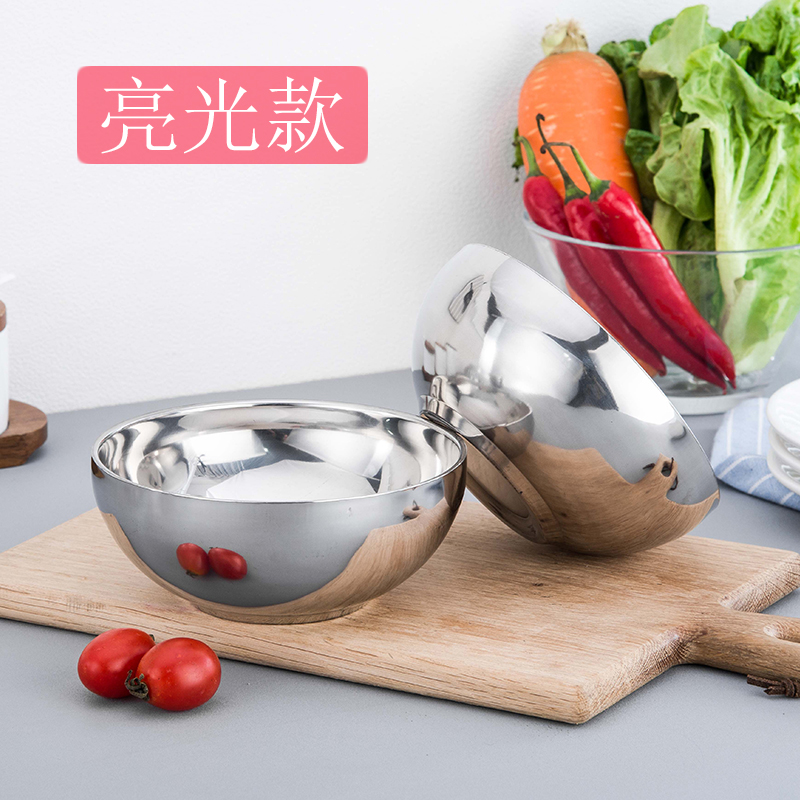 Stainless steel bowl for cafeteria double decker children insulation bowl stainless steel dishwasher soup bowl soup pot engraved
