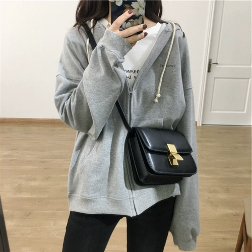 Осенняя толстовка с капюшоном, спортивный кардиган для отдыха с молнией, оверсайз, в корейском стиле