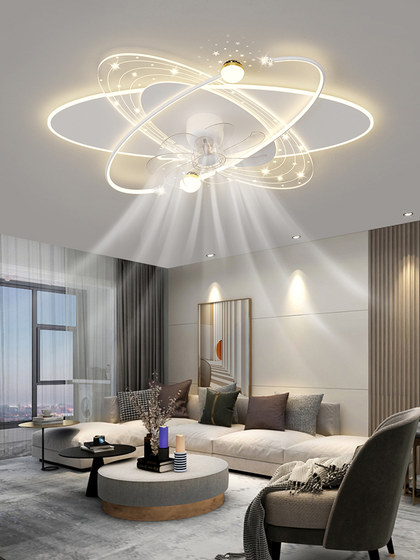 无叶风扇灯2025新款客厅灯具套餐简约现代可摇头餐厅灯卧室吊扇灯