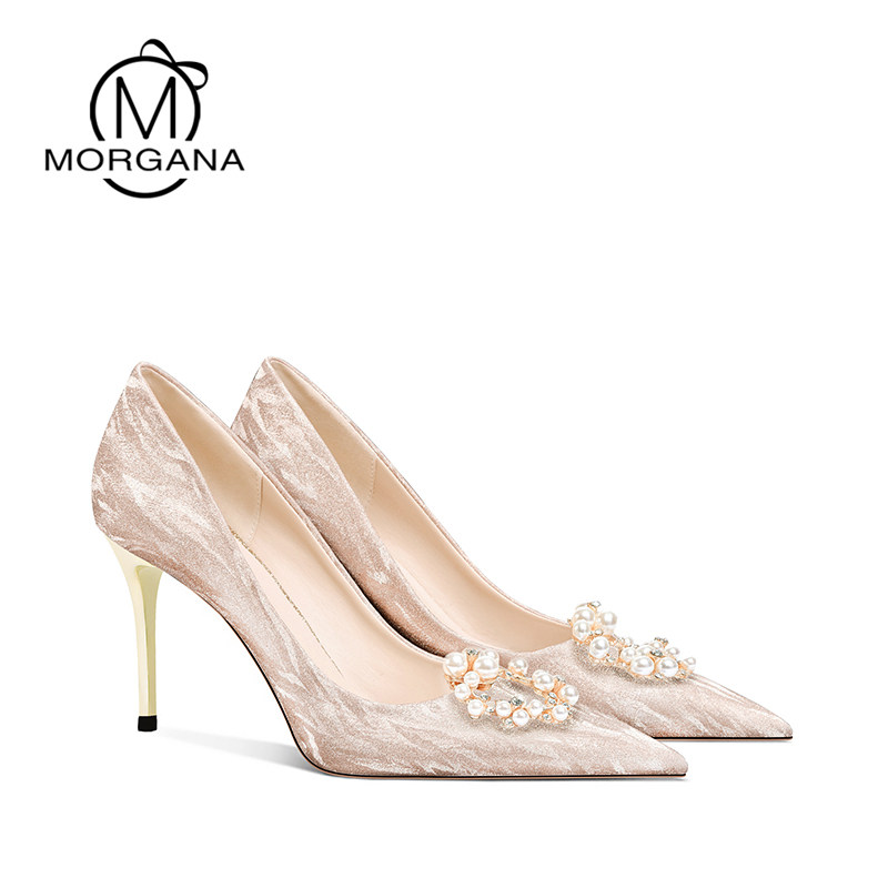 French wedding shoes women's 2021 new autumn and winter crystal bridal shoes Xiuhe wedding dress two-wear bridesmaid dress high heels