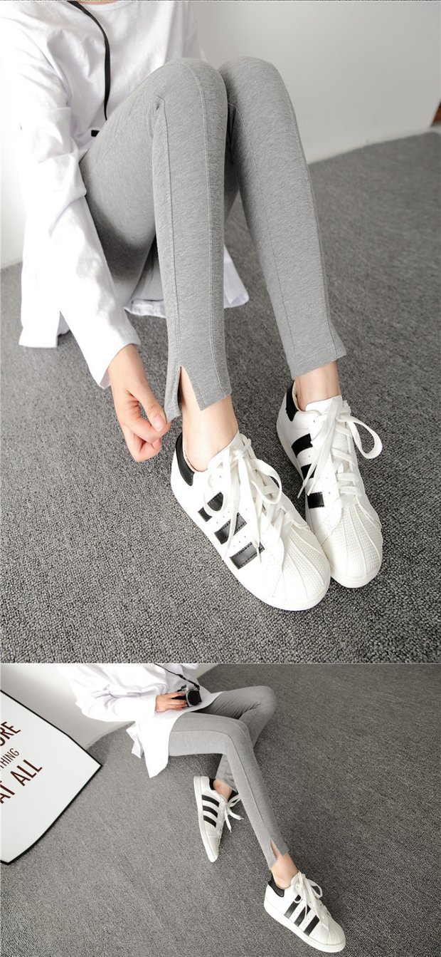 2018 bà bầu mới chạm đáy quần mùa thu Hàn Quốc phiên bản mặc cotton chia bụng nâng chân quần mùa thu thủy triều mẹ đồ bầu