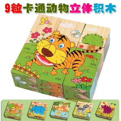  Wooden 3D six-sided painting 9-grain three-dimensional puzzle Children's intelligence development toy puzzle toy 3-6 years old