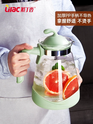 Глянцевый чайник, вместительный и большой холодный чай, бутылка, прозрачный комплект со стаканом