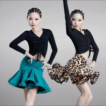Spring new Latin dance practice Gongfu Girls BAO WEN Half body dress Modale blouses children perform less children competitions