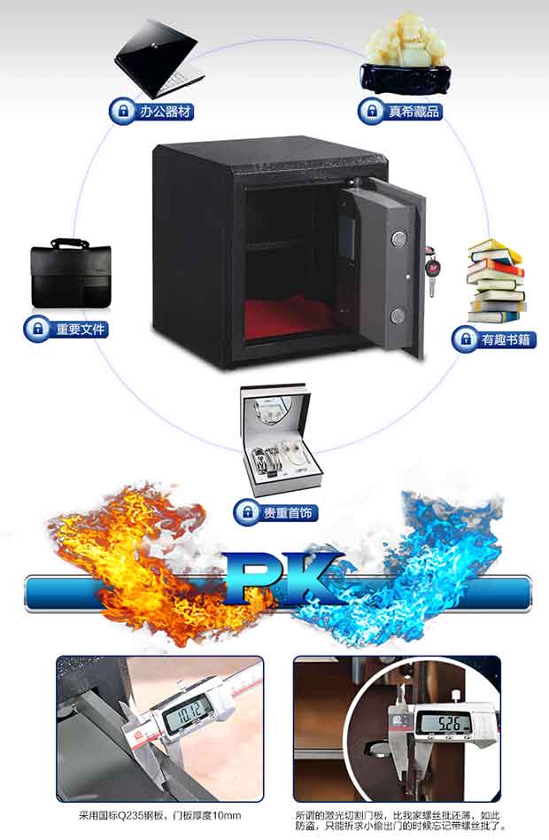 An toàn phòng cháy chữa cháy mini mini tường văn phòng JS400 45kg ưu đãi đặc biệt cao 40CM - Két an toàn két bạc chống cháy