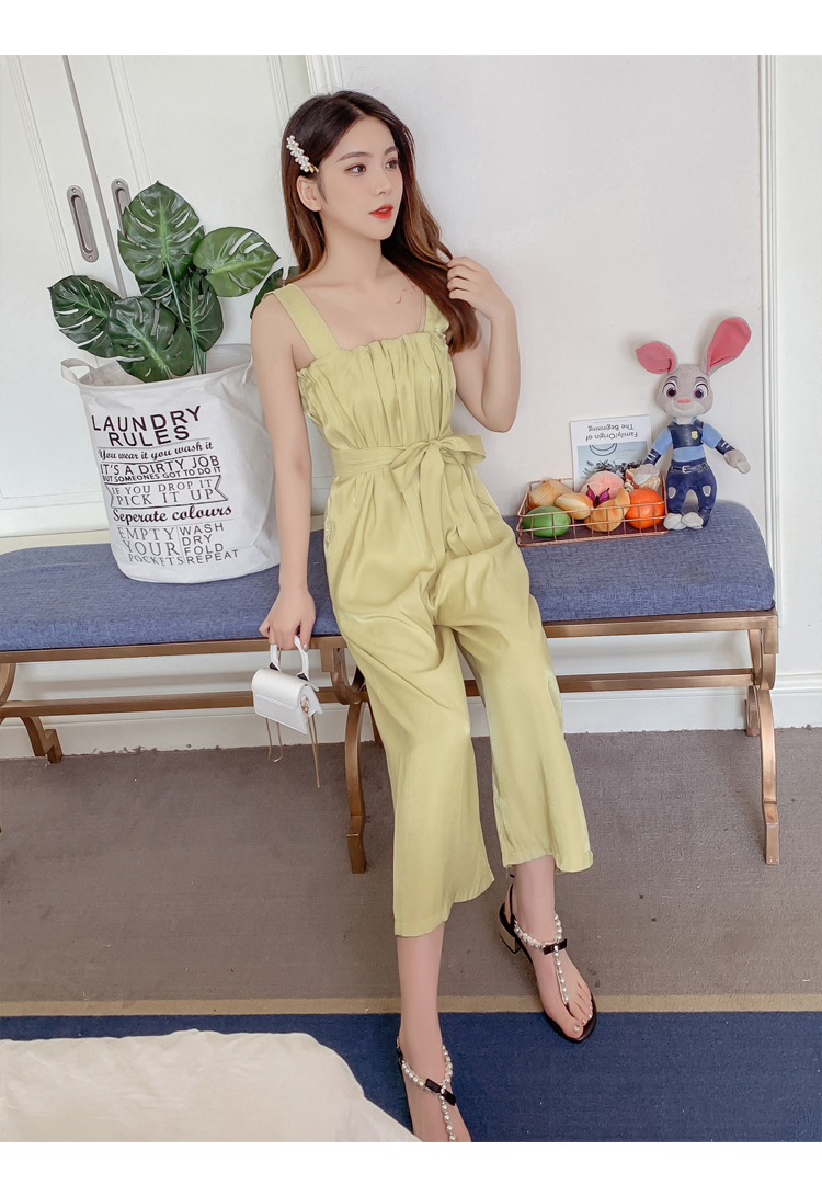 VK旗艦店 韓系雪紡吊帶寬鬆寬口連身褲套裝無袖褲裝