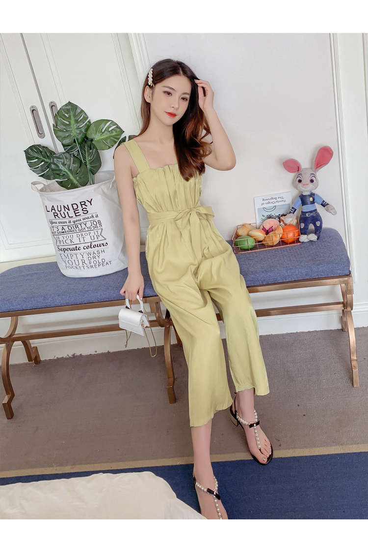 VK旗艦店 韓系雪紡吊帶寬鬆寬口連身褲套裝無袖褲裝