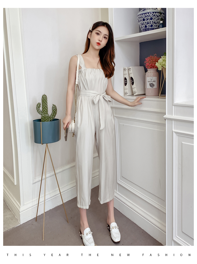 VK旗艦店 韓系雪紡吊帶寬鬆寬口連身褲套裝無袖褲裝