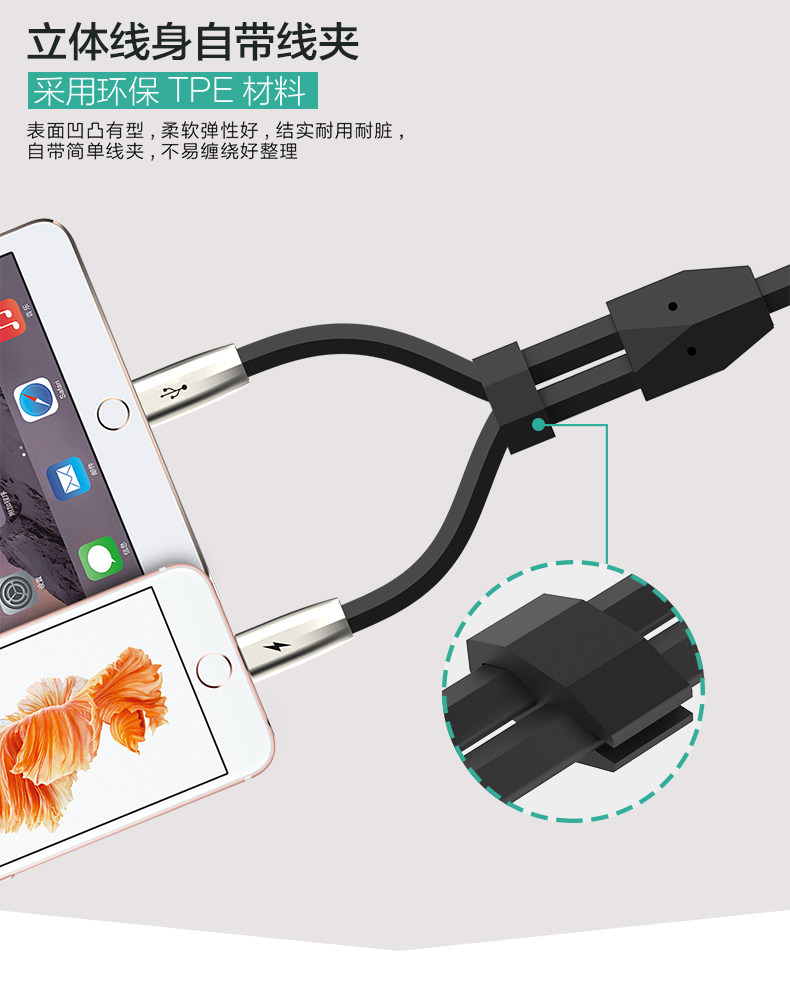 TOTU Zinc Alloy Connector Rhombic Quick Charge Lightning+Lightning Cable for Apple iPhone iPad iPod
