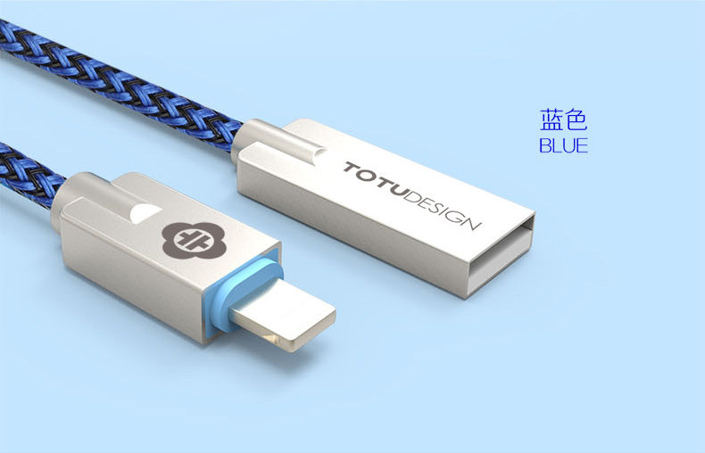 TOTU Zinc Alloy Connector Nylon Braided Quick Charge Lightning Cable for Apple iPhone iPad iPod