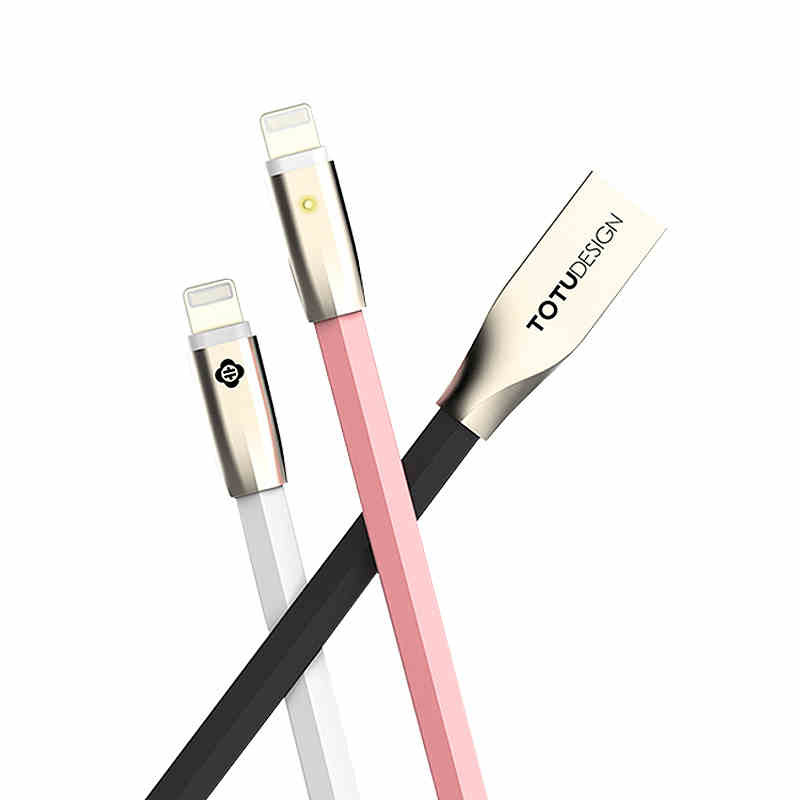 TOTU Zinc Alloy Connector Rhombic LED Audo-disconnect Quick Charge Lightning Cable for Apple iPhone iPad iPod