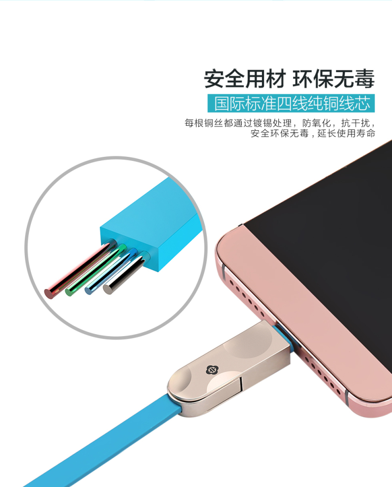 TOTU Zinc Alloy Connector Rhombic Quick Charge Type-C+Micro USB Cable for MacBook LeEco Android Type-C Smartphones Tablets