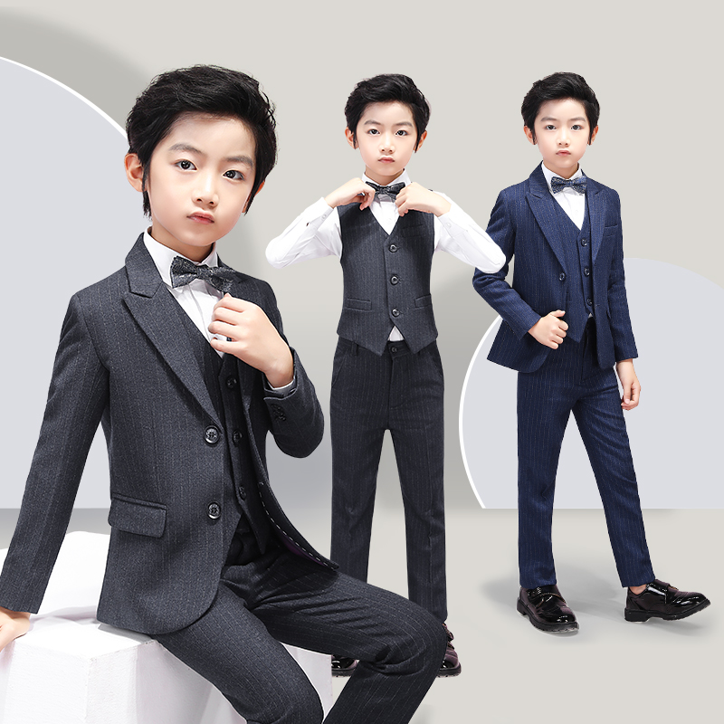 Children's suit suit boy winter thickened tuxedo Son Flower Boy Little West Suit Host Acting Out Coat-Taobao