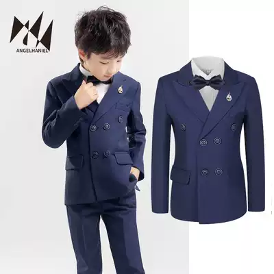 Children's suit suit British style handsome three-piece boy jacket Spring flower girl dress Little boy suit autumn and winter