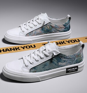 Men's shoes 2025 new summer trend versatile sneakers slip-on casual leather shoes soft soled white shoes men's trendy shoes