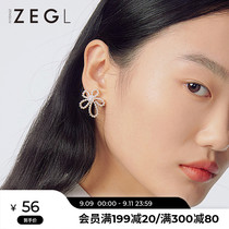 ZENGLIU hollow flower earrings female simple cold temperament earrings 925 silver needle niche advanced ear ornaments
