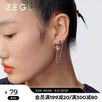 ZENGLIU designer chili chain earrings female Chinese style stud earrings 925 silver needle earrings personality design sense
