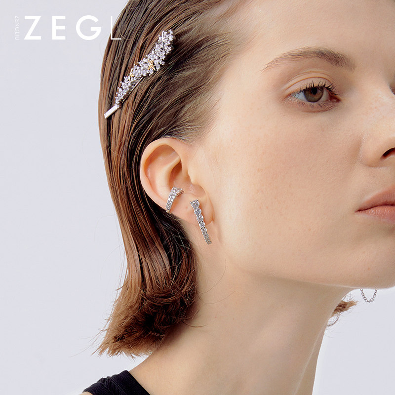 ZENGLIU advanced sense of light luxury earrings Femininity retro ear clip no pierced earrings Simple cold wind earrings