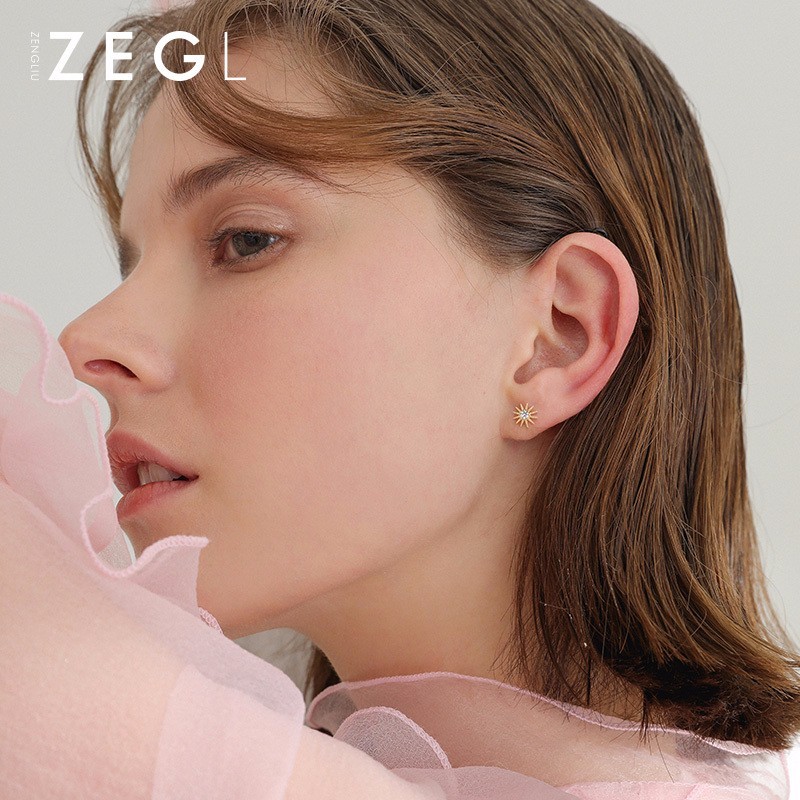 ZEGL star moon earrings female earrings 2021 new fashion simple female small drop earrings ear clip no ear pierced earrings