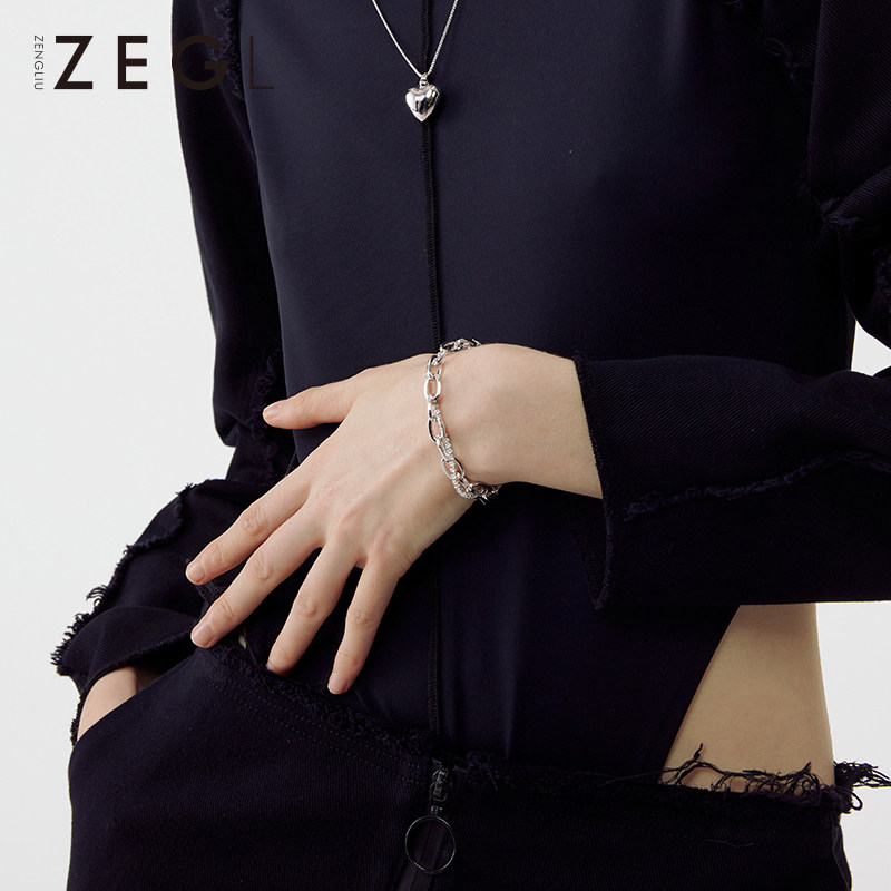 ZENGLIU advanced sense chain bracelet girl Summer ins niche design tide cold style personality hand accessories